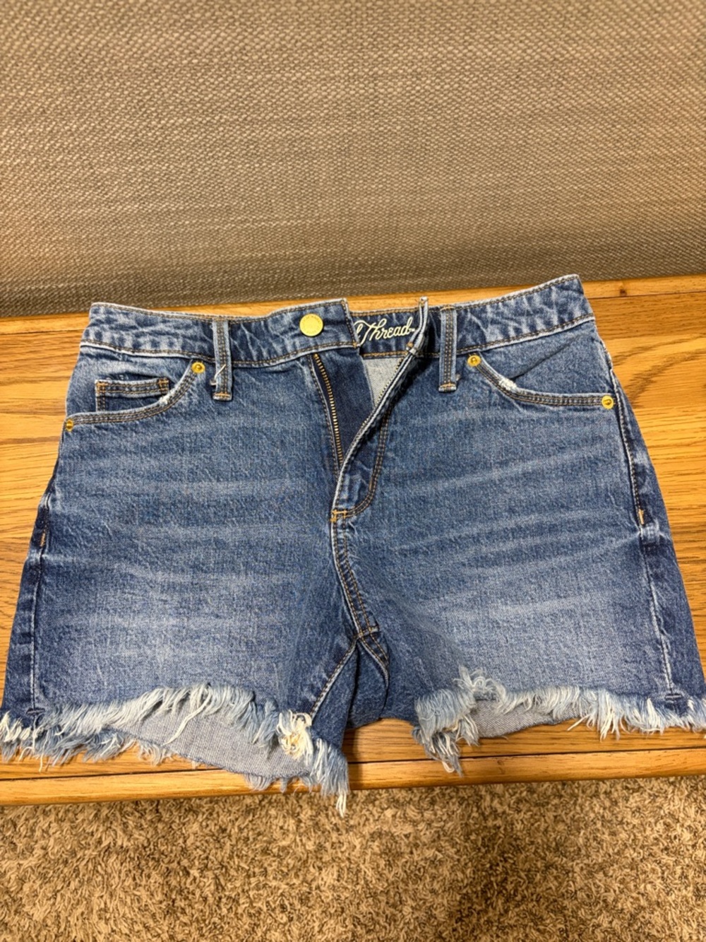 Universal Thread Blue Frayed Hem Denim Shorts